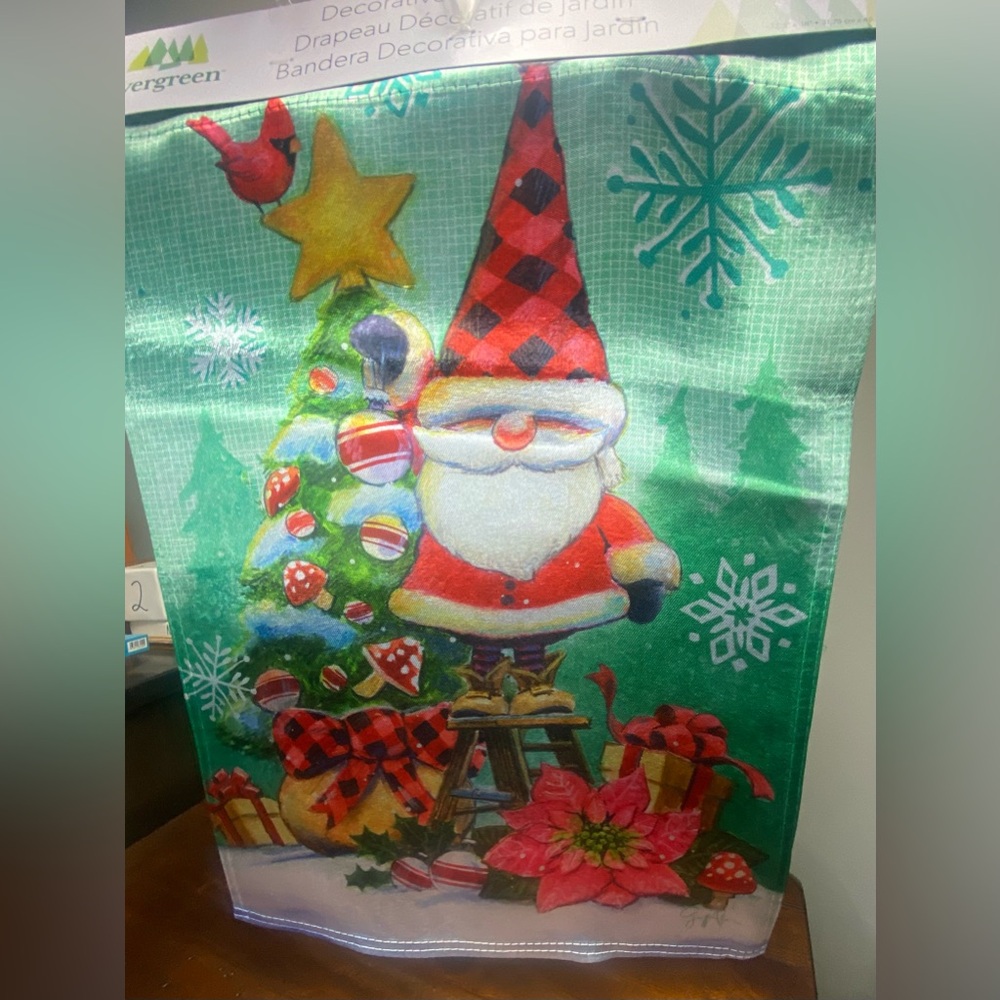 Christmas Gnome Santa Garden Flag